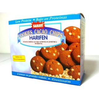 Harifen Cookies Cacao Chips Bajas en Proteinas 150 Gramos