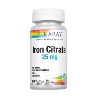 Solaray Iron Citrato 25Mg  60 Cápsulas.