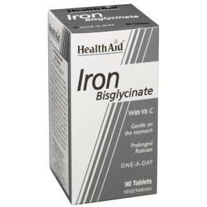 Health Aid Hierro Bisglicinato y Vitamina C 90 Cápsulas