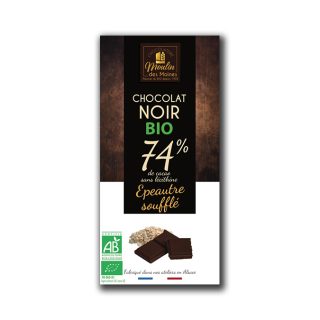 Moulin Des Moines Chocolate Negro 74% De Cacao Y Espelta Hinchada 100 g