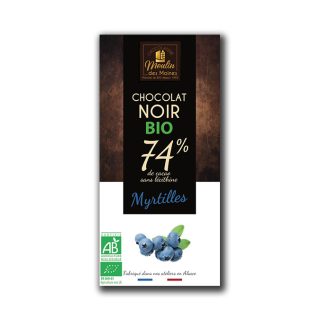 Moulin Des Moines Chocolate Negro Con 74% De Cacao Y Arándanos 100 g