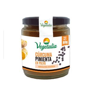 Vegetalia Curcuma y Pimienta Negra Polvo Eco 80 Gramos