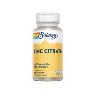 Solaray Zinc Citrate con Semillas de Calabaza 50mg 60 Cápsulas