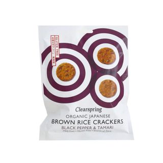 Clearspring Crackers De Arroz Integral Con Pimienta Negra Y Tamari 40 g