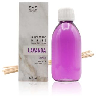Recambio Mikado Lavanda 200 ml + Palos Mármol SYS Aromas