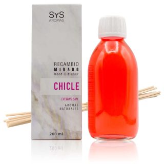 Recambio Mikado Chicle 200 ml + Palos Mármol SYS Aromas