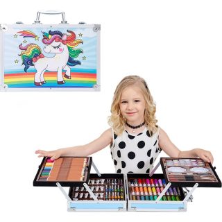 Set Valija Metálica Arte Escolar Didáctico 145 Piezas Top