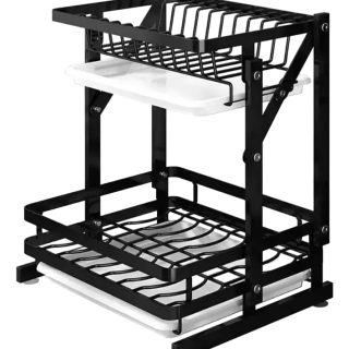 Seca Platos Escurridor Plegable Acero Inoxidable 2 Niveles