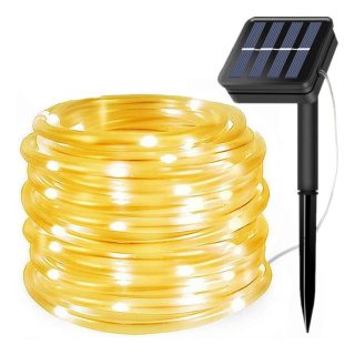 Tira Led Solar Tubo De Luz Flexible Y Duradera Exterior
