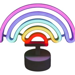 Veladora Lámapara Neon Led Con Base Para Escritorio Estante