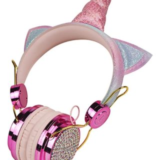 Auricular Infantil Unicornio Con Orejas Colores Bluetooth