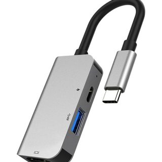 Adaptador Hub Tipo C 3 Puertos Usb Y Hdmi 4k Usb 3.0