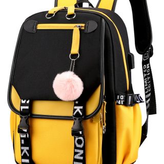 Mochila Kawaii Impermeable Usb Notebook Escolar