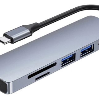 Hub Usb C Tipo C 6 En 1 Hdmi Lector Memoria Sd Micro-sd 3.0