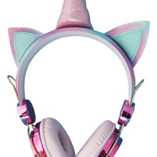 Auricular Infantil Unicornio Con Orejas Colores Con Cable