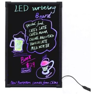 Pizarra Cartel Led 60x40cm Con Soporte Y Gancho + Accesorios