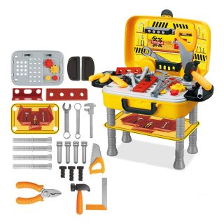 Juego Caja Valija Herramientas Niños Mesa Trabajo 30 Piezas