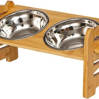 Soporte Doble Elevado Para Comederos De Mascotas Ajustable