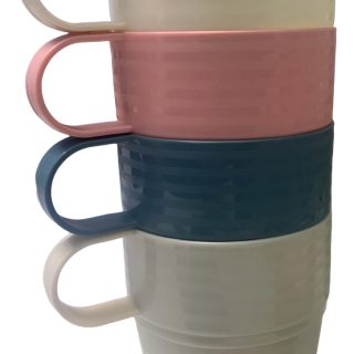 Set X4 Vasos Taza De Plastico 250ml Varios Colores