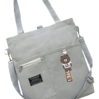 Cartera Bolsa Totebag Moderna Lona Multi Cierres – Mediana