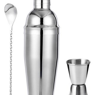 Set De Coctelería 3 Piezas Mezclador Barman Acero Inoxidable