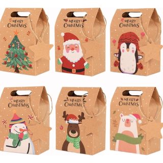 Set X24 Cajas De Carton P Dulces Regalos Navideño 6 Diseños