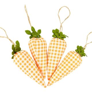 Pack X 4 Adornos Colgantes Diseño Zanahorias Decorativos