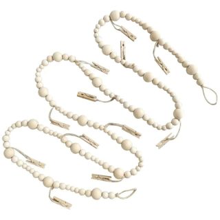 Guirnalda Bolas De Madera Con 12 Clips Para Fotografias