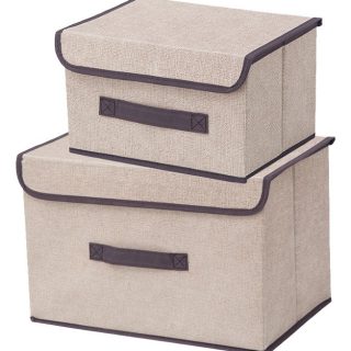 Set X2 Organizador Ropa Caja Almacenamiento De Tela Plegable