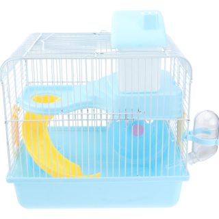 Jaula Para Hamster De Dos Pisos Con Bebedero Comedero Rueda