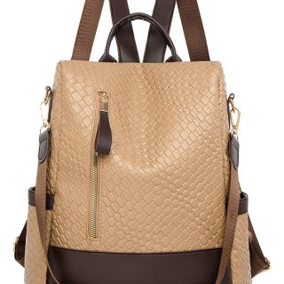 Cartera Mochila Anitrrobo Diseño De Piel Cocodrilo