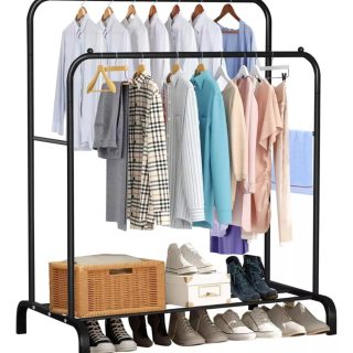 Perchero Doble Con Zapatero Vestidor Metalico