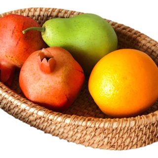 Bandeja Cesto Panera De Mimbre Ovalada Decoración