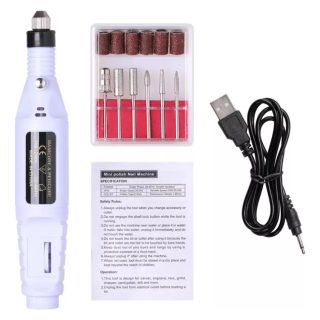 Torno Drill Electrico Manicura Uñas + Kit De Fresas