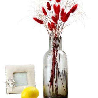 Florero De Vidrio Botella Decoración Flores