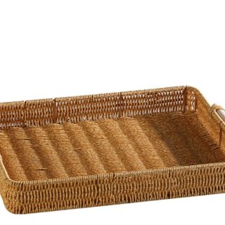 Bandeja Rattan Con Asas Rectangular Rustica Decorativa 40cm