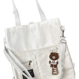 Cartera Bolsa Totebag Moderna Lona Multi Cierres – Pequeña