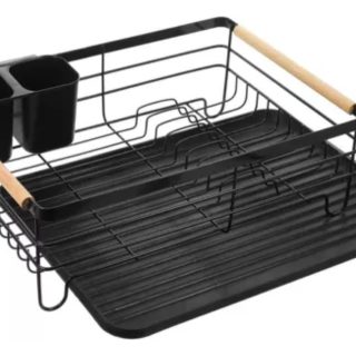 Escurridor Escurre Platos Asas De Madera Acero Inox