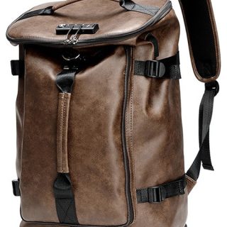 Mochila Bolso Con Candado De Combinación Simil Cuero Calidad