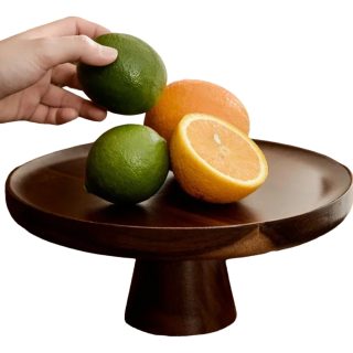 Soporte O Bandeja Para Torta Postre De Madera Con Pie Chico