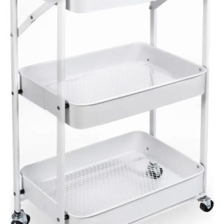 Organizador Multiuso Carrito Plegable Metálico C/ 3 Estantes
