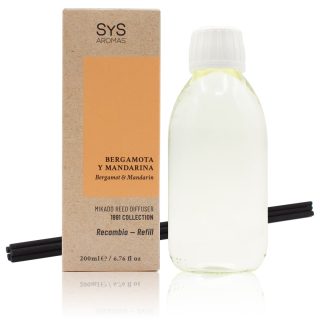 Recambio Mikado Bergamota y Mandarina 200ml + Palos 1991 SYS Aromas