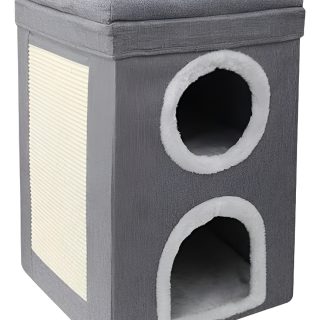 Rascador Torre De 2 Niveles Para Gato Cueva Cama