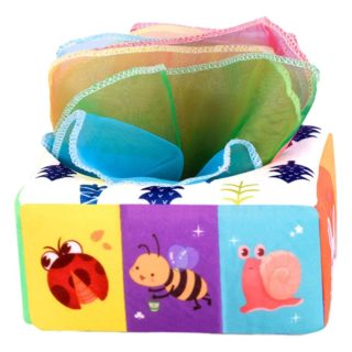 Juguete Caja De Pañuelos Sensoriales Para Bebe Colores