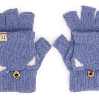 Guantes De Lana Gatito Sin Dedos Convertibles Infantiles