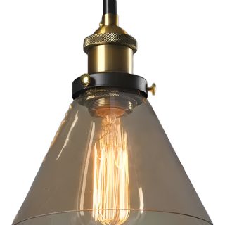 Lampara De Techo Colgante Embudo Vintage De Vidrio