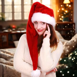 Gorro Gorrito Navideño Papá Noel Felpa Gruesa Largo 77cm