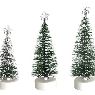 Set X 3 Arbol Navideño De Escritorio Led A Pilas