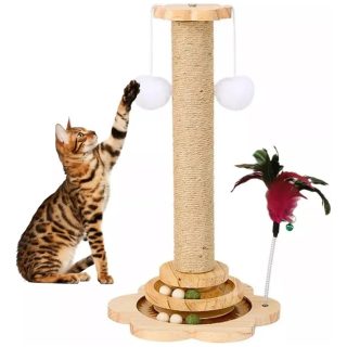 Poste Rascador Para Gatos Juego Con 8 Pelotas Interactivo