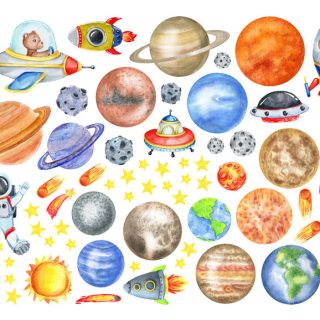 Vinilo Adhesivo Decorativo Infantil Astronautas